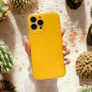 Yellow iPhone 12 Pro Max Glitter Luxury Slim Shockproof Silicone Case